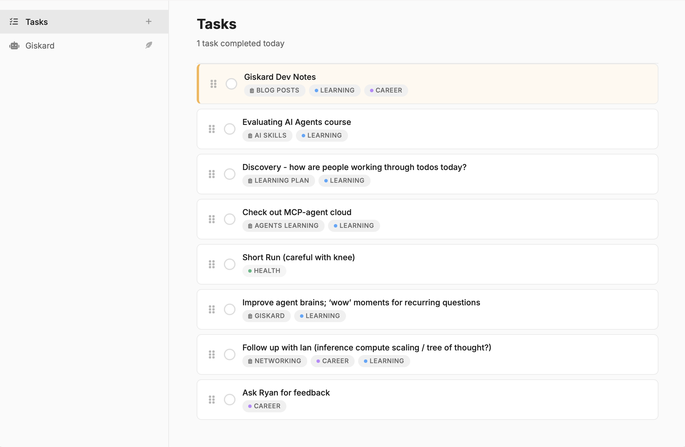 Giskard Task View