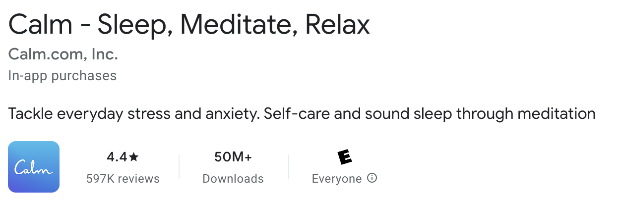 Calm - Play Store App Listing Header